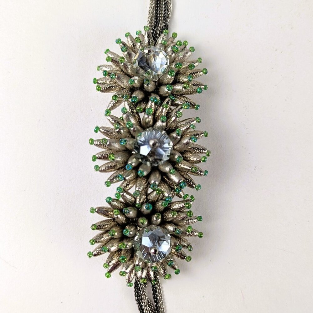 Vera Wang Silver/Green Large Sparkle Bracelet